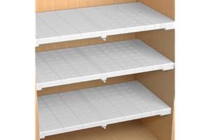 AYGCI Scaffale Estensibile per Armadio Regolabili Scaffali Divisorio Acciaio al Carbonio Telescopico Fai da Te Organizzare Il Ripiano Separatore per Camera da Letto Bagno Cucina