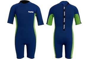 Gogokids Combinaison de plongée courte en néoprène de 2,5 mm pour garçons et filles – Combinaison de printemps pour enfants pour la natation, le surf, la plage, la piscine – Âge de 2 à 10 ans