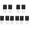 10 Pcs Power Transistors, High Power Audio Transistors 2SA1943 2SC5200 Amplifier Transistor PNP NPN Silicone Power Transistor N-Channel Power Mosfet Transistors