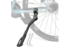 OGRMAR Bicycle Kickstand, Adjustable Bike Kickstand, Heavy Duty Kickstand for Bicycle, Mountain Bike Side Stand, Universal Road Bicycle Kick Stand Support for Kids Adults 24, to 29 Inches Wheels Black