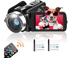 HD Video Camera Camcorder with LED Fill Light, 2.7K 1080P 42MP 30FPS FHD YouTube Vlogging Camera Recorder 18X Digital Zoom Su