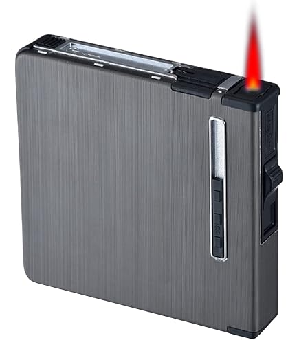 Portasigarette 2 In 1 accendino USB a Gas gonfiabile tenere 20 pezzi scatola tascabile per sigarette accendino a bobina ricaricabile antivento  15