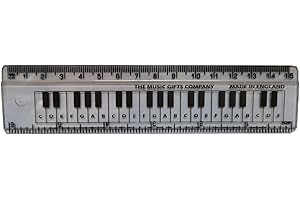 MUSIC GIFTS COMPANY Ruler 15cm - Keyboard Design (Clear)