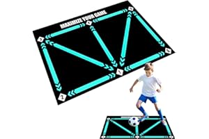 Pizens Alfombra Futbol Entrenamiento, 60 x 90cm Tapete Futbol, Antideslizante Football Training Mat para Fútbol Accesorios Deportivos