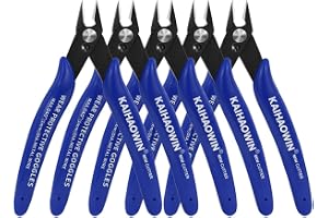 KAIHAOWIN Mikrotråd skärverktyg med fjäder, 5-pack, 5 tum, 170 bulk-pack precision mini spolverktyg, skjuvverktyg, små sidoskärare för elektronik hantverk smycken, blå (KH007)
