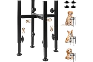 MAIJIAJU Raised Dog Bowl Stand with 10-15° Tilted, 3 Adjustable Heights 7.5-18.5cm Wide Single Elevated Dog Bowls Stable & Non-Slip Metal Dog Feeder Station for Small Medium Large Dogs Cats (Stand Only)