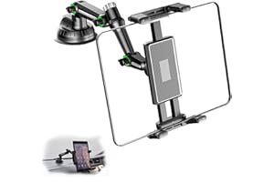 CMANLNYK Car Tablet Phone Holder - 360° Rotating Adjustable Holder for Dashboard Windshield, Car Mount Suitable for Tablet Ipad Iphone 5"-13"