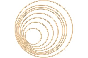 Dadabig 16 Pezzi Anelli di Metallo Ghirlanda Floreale Accessori per Acchiappasogni Cerchio per Dream Catcher Anelli in Metallo-8 Dimensioni ( Oro )