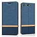 Price comparison product image RIFFUE® Sony Xperia XZ1 Compact Case, Riffue Ultra Slim Retro Denim Pattern PU Leather Flip Folio Protective Cover for Sony Xperia XZ1 Compact 4.6" with Card Slot - Blue