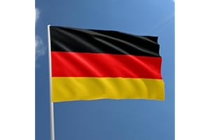 BULLTEK Flaga Niemiec 90 x 150 cm - flaga Niemiec Poliester z Przepustką Odporną na warunki atmosferyczne, żywy kolor i nadaje się do użytku wewnątrz i na zewnątrz Flaga (Niemcy)