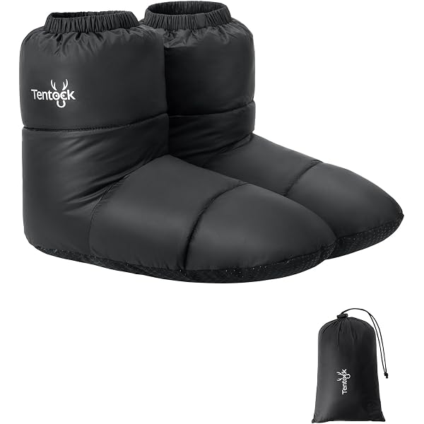 Naturehike Chaussures en Plumes Chaussettes en Duvet Chaudes Outdoor/indoor Imperméables Hiver Chaussettes en Duvet D'oie Chambre Bureau Antidérapant Super Chaud Ski Snowboard Équitation (Noir S