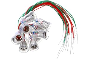 CYIOU 12 Stück E10 Fassung mit Kabel E10 Lmpensockel Klein Lampen Fassung mit 25cm Lsolierten Drähten für Home LED Experiment ElektrischenTest Zubehör