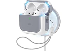 ESR Etui Airpods 4 (2024), kompatybilne z Airpods 4. generacji (USB-C), kompatybilne z MagSafe, ochrona przed upadkiem z smyczą, pokrywa magnetyczna, seria Orbit, białe