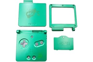 SUNVALLEY Carcasa Shell Case Reemplazo verde esmeralda, para consola for Nintendo Game Boy Advance GBA SP, carcasa exterior con botones + tornillos + pegatina