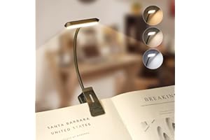 STANBOW LED Book Light, Clip On Reading Lights, Touch Sensitive Brightness Setting, USB Rechargeable Lamp for Bed, 3 Eye Protection Color, Potable Headboard Lamps for Laptop Music Stand Kids Bedtime