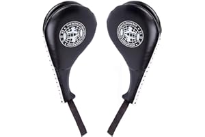 Bavooty Lot de 2 pattes d'ours pour boxe, taekwondo, en cuir synthétique, pour entraînement des pieds, kickboxing, boxe