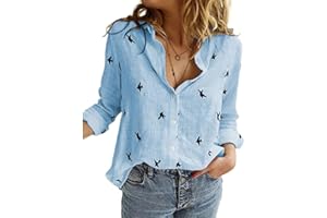AFLCIO Camicia Donna Manica Lunga Elegante Camicia Manica Lunga Scollo V Camicetta Camicia Ufficio Elegante Bluse Tops, Casual Curvy da Lavoro Facile Ferro Stiro Business Tops Shirt