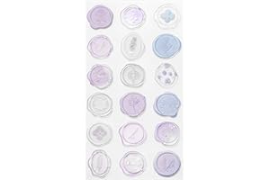 PAITOK 18 Pieces Wax Seal Stickers, Adhesive Dots for Envelope Seals, Party Favors, Invitations, Bridal Shower, Purple