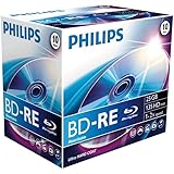 Philips BD-RE BE2S2J10C/00 - Disques Vierges Blu-Ray (BD-RE, 25 Go, 120 mm, 135 Min, 2X, 2X)