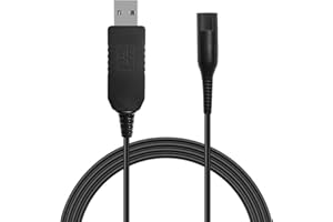 MUGUST Charger Cable for Braun Shaver,12V USB Charging Cord for Braun Series 5, 3,9,7,1,3040s,3080S,B1200s,5544,5377 Razor Shaver,Epilator Silk-Epil 9, 7, 5 Beard Trimmer,Oral-B Toothbrush(Black)