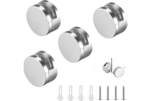 WJUAN 4 Pcs Glass Clamp Bathroom Mirror Clips Zinc Alloy Glass Clip Shelf Support Brackets Holder, Suitable for Bathroom, Living Room, Public Places