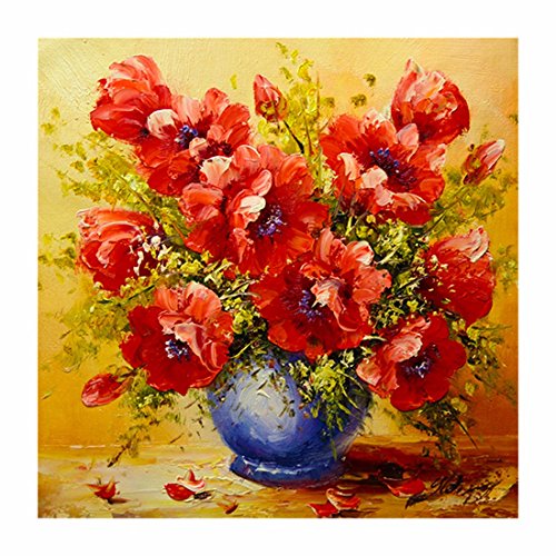 Qiyun. Z 5D DIY handgefertigt Diamant Rund Stickerei Gemälde Strass Kreuzstich Set Mosaik Home Raum Dekoration, Oil painting flowers, 30*30cm