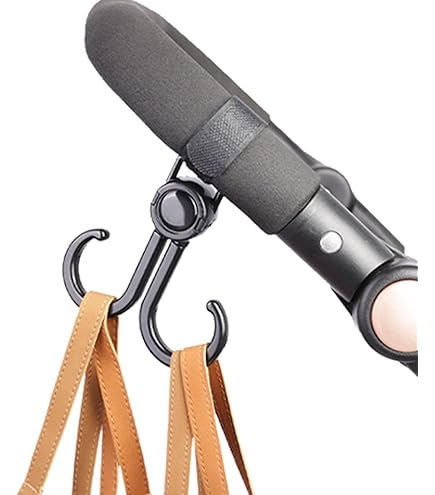 QOWUXHZ 2er Set Kinderwagen Haken Herzform - Klettverschluss Für Taschen
