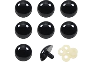 TOAOB THE ONE AND ONLY BABY TOAOB 8pcs 40mm Large Safety Eyes for Amigurumis Black Plastic Crafts Doll Eye with Washers for DIY Crochet Stuffed Animals Bear Doll Making Supplies