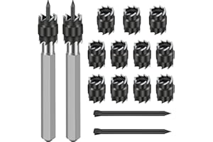 EEEKit Punktschweiß Schneider Kit 15er-Pack, 3/8"HSS Spot Weld Cutter Entferner Bohrer Sechskant Blechlochschneider Entferner für Power Drill Punktschweißen
