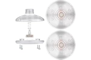 Helunsi 3Pcs Floor Lamp Foot Switch, Clear Foot Pedal Switch, Round Floor Lamps Foot Inline Switch, Step ON OFF Spring Push Button, for Control Replacement Floor Lamp Extension Cord Parts - Pack of 3
