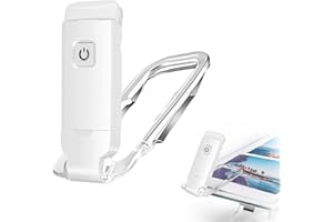 wilcractk Lámpara de Lectura con Pinza de Libro USB Recargable 9 Niveles de Brillo Luz Blanca y Cálida Portátil para Leer Libros en la Cama, Oficina, Viajes y Estudio
