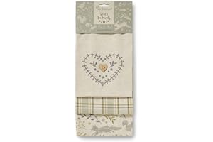 Cooksmart British Designed Pack of 3 Tea Towels | Luxury Tea Towels for Kitchen | Modern Designed Tea Towel Set