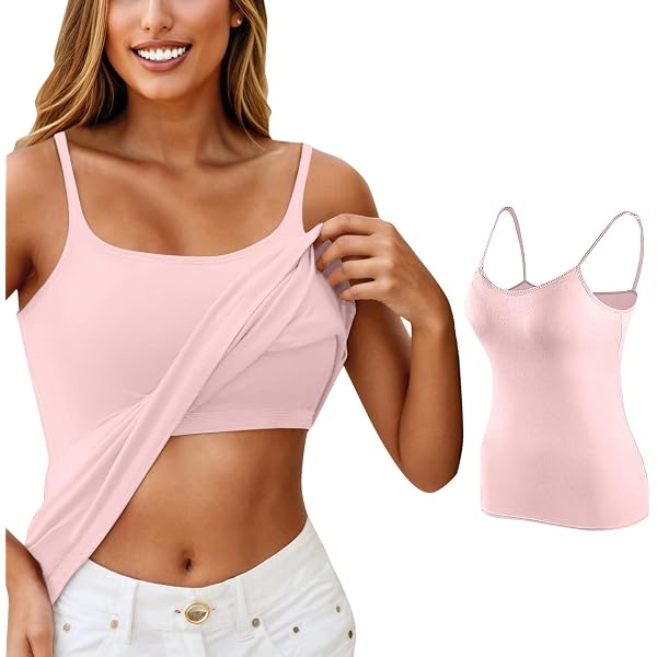 Camisole Femme Débardeur Avec Soutien-Gorge Intégré - Gilet Yoga Rembourré Bretelles Ajustables