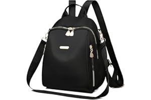 Vohoney Sac à Dos Femme, Anti-vol Sacs À Bandoulière PU cuir Sac a dos Étanche En Nylon Sacs D'école Femme/Fille Cartable Sac dos (Sac à Dos Femme pour Noir PU)