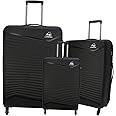 American Tourister Kamiliant Set Of 3 Small - 55 Cm, Medium - 68 Cm & Large - 79 Cm Polypropylene Hard 4 Wheeler Spinner Trolley Bag Luggage Trolley- Black