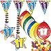 Produktbild Carpeta 54-Teiliges Partydeko Set * Zahl 11 * für Kindergeburtstag Oder 11. Geburtstag mit Girlande, Rotorspiralen, Luftschlangen und Vielen Luftballons