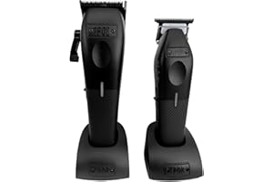 TPOB Play Barber Hair Clippers for Men 7500 RPM with Rubber Green/Black/Pink Grips (Black 2 Pack)