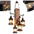 Retro Pendelleuchte Aus Holz – Höhenverstellbar, E27 Fassung, Industrieller Vintage-Look Für Wohnzimmer & Küche