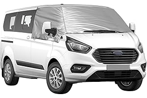 Soekodu Copertura Parabrezza Auto per Ford Transit Custom 2012-2022, 100% Oscuramento, Copertura Avvolgente per Finestrino Anteriore Resistente Alle Intemperie
