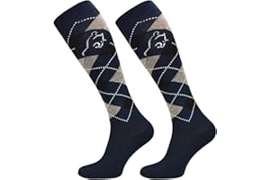 TODO Comodo Chaussettes d'équitation Carreaux STPDJ | Mi-Bas d'équitation | Coton Chaussette Equitation Femme, Enfant, Homme