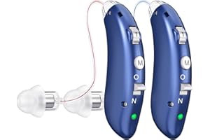 F&KCOPTEE Apparecchi acustici ricaricabili per anziani con cancellazione del rumore e controllo del volume Amplificatori acustici digitali per adulti con perdita dell'udito Apparecchi acustici BTE amplificatori