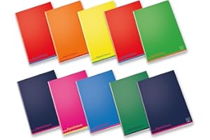 Pigna, Quaderni f.to A5 PignaColours, interno 5M, quadretto 5 mm. senza margine, 80 g, Copertine Assortite, 10