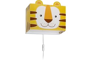 Dalber Lampe Applique Murale Enfant Little Tiger Animaux Jaune, 64568, E27