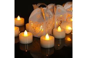 HAZENS LED Teelichter mit Timer 12-Stück | Elektrische flackernde Kerzen Mit Timerfunction | flammenlose Teelichter | automatisch 6 Stunden an & 18 Stunden aus 3.5x3.6CM, warm-weiß