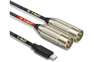 J&D USB C auf Dual XLR männlich Audio Stereo Kabel Konverter Adapter für Verstärker, Mischpult, Lautsprecher, Kompatibel mit iPhone 15/16 Serie, 2 M