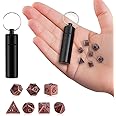 DND Dice Set, 7PCS D&D Dice Set for Dungeon and Dragons MTG RPG D&D D20, D12, D10, D%, D8, D6, D4, Metal Dice DND Starter Set, Mini Polyhedral & Rpg Dice (Antique Copper)