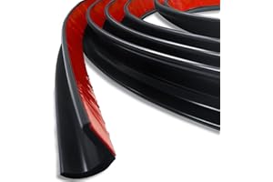 FONWUJIOT J Shape RV Regenrinne, Selbstklebende Rückseite, Regenrinnen Geeignet für alle Arten von Autos, LKWs, Wohnmobilen und Yachten (Schwarz, 5M)