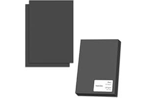 TOWNSTIX 50 Feuilles, 120g - Papier Noir A4, Feuille Noire Cartonné Cartonnée