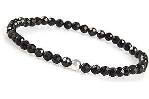 GD GOOD.designs EST. 2015 Perlenarmband Damen mit echten Natursteinen und 925 Silber Perle I Naturstein Armband aus facettierte 4mm Edelstein Perlen - Inkl. Geschenkbeutel