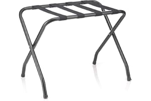 ‎CARO-MÖBEL CARO-Möbel Kofferständer Luggage Kofferablage Kofferbock, Metall in schwarz lackiert, klappbar